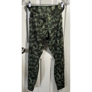 AVIA Womens L Dark Green Camo‎ Pull On Workout Athletic Yoga Legging Pants